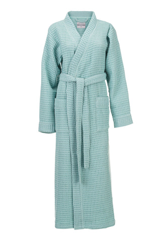 Heckettlane Badjas Wafel Sky Blue - 70% gerecycled katoen, 30% andere vezels Heckettlane Badjas Wafel Sky Blue - 70% gerecycled katoen, 30% andere vezels