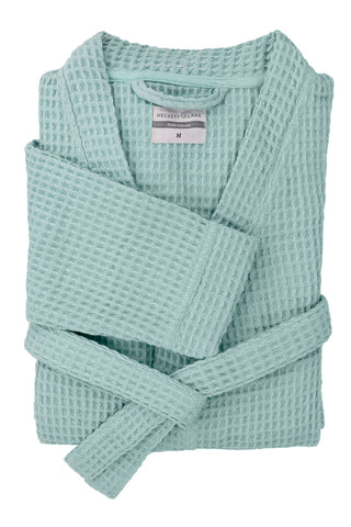 Heckettlane Badjas Wafel Sky Blue - 70% gerecycled katoen, 30% andere vezels Heckettlane Badjas Wafel Sky Blue - 70% gerecycled katoen, 30% andere vezels