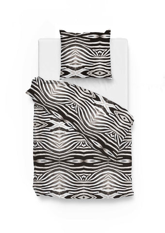 Zohome Dekbedovertrek Hugo Black/White - 100% Katoen