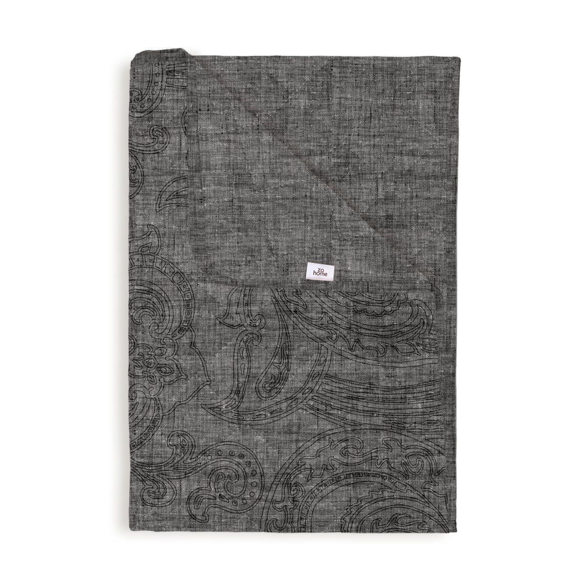 Zohome Sprei Paisley di Lino Dark Grey - 100% Polyester