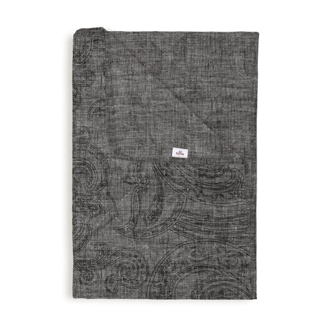 Zohome Sprei Paisley di Lino Dark Grey - 100% Polyester