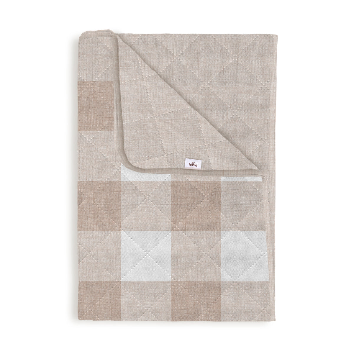 Zohome Bedsprei Quattro di Lino Sandy Beige - 100% Polyester