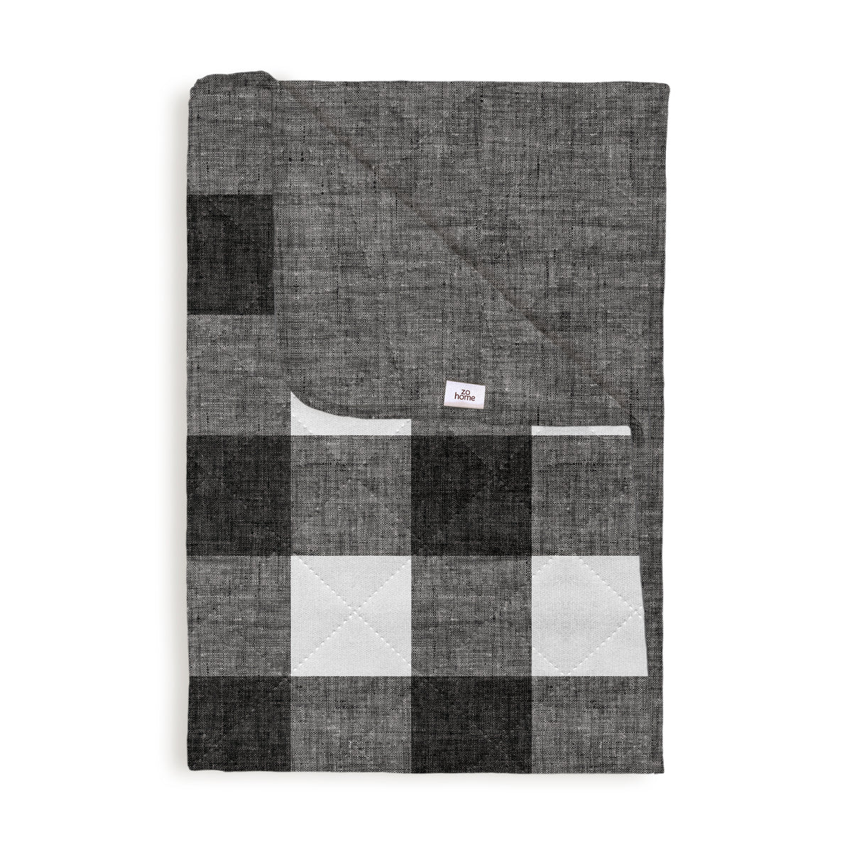 Zohome Bedsprei Quattro di Lino Dark Grey - 100% Polyester