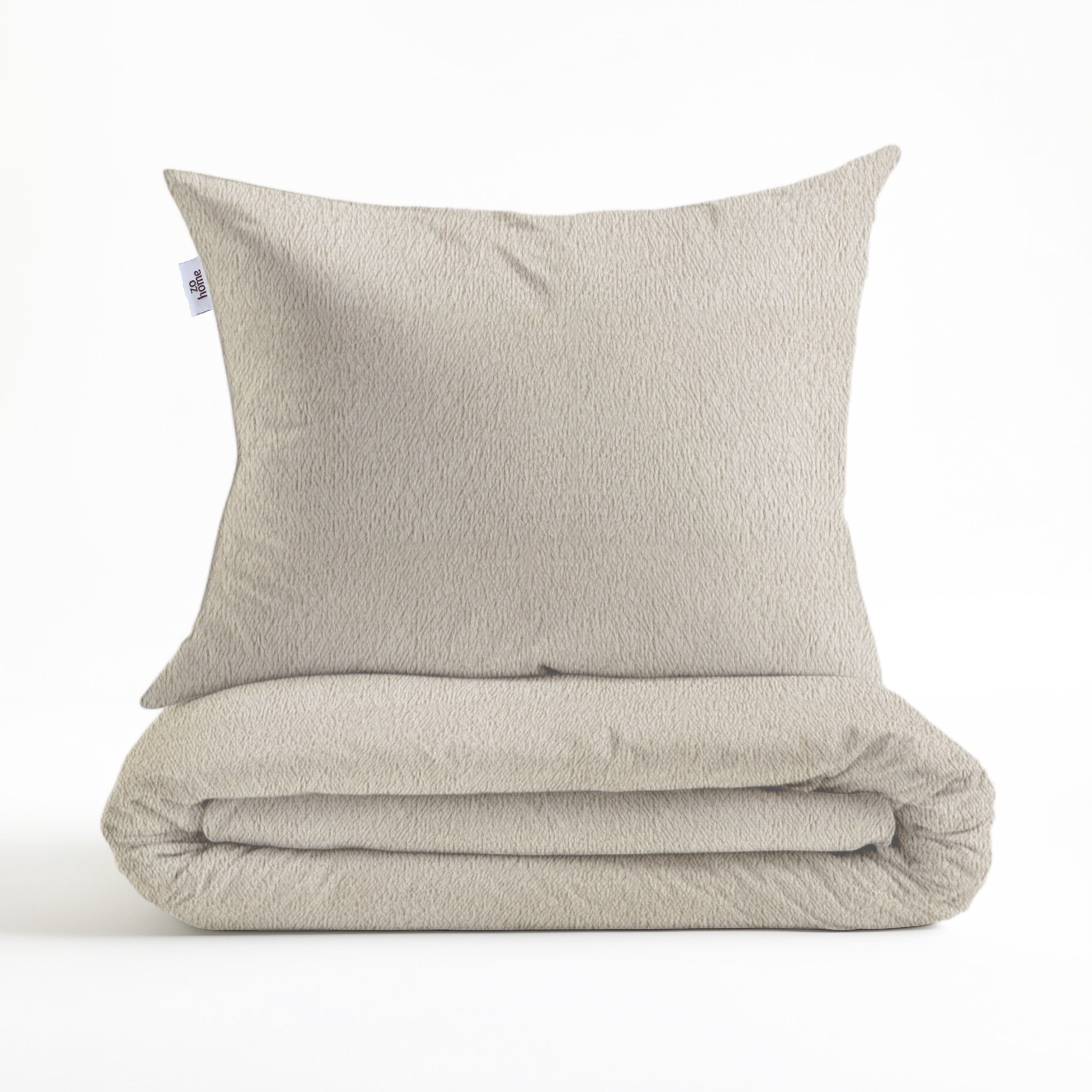Zohome Dekbedovertrek Pile di Sherpa Off-White - 100% Microvezel - sfeer/detail 4