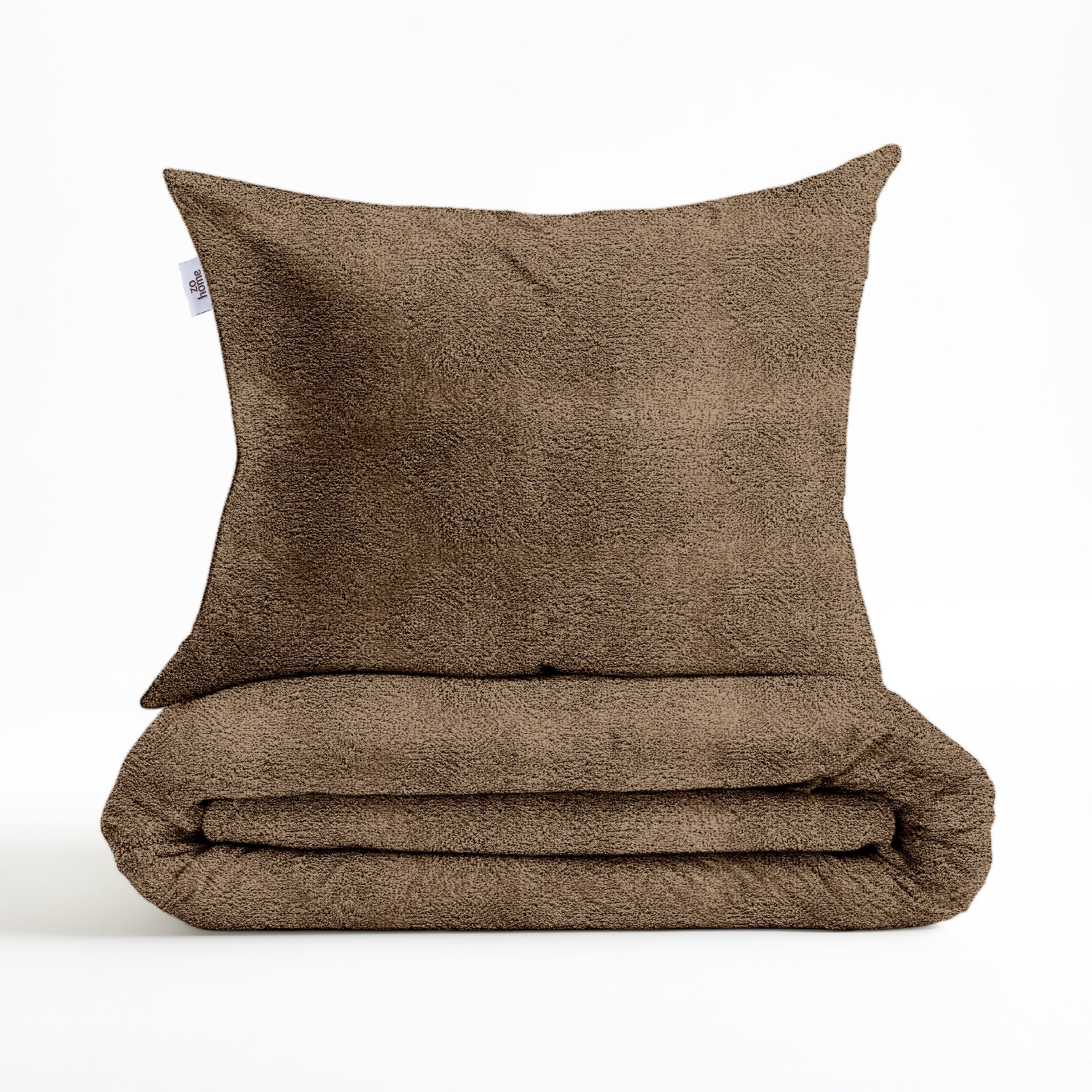 Zohome Dekbedovertrek Pile di Flanella Real Taupe - 100% Microvezel - 200x200-220 cm