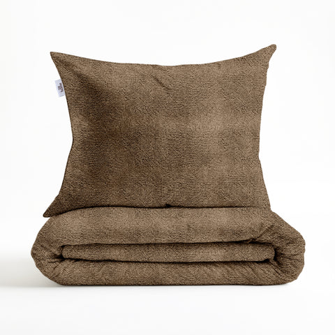 Zohome Dekbedovertrek Pile di Flanella Real Taupe - 100% Microvezel - 200x200-220 cm