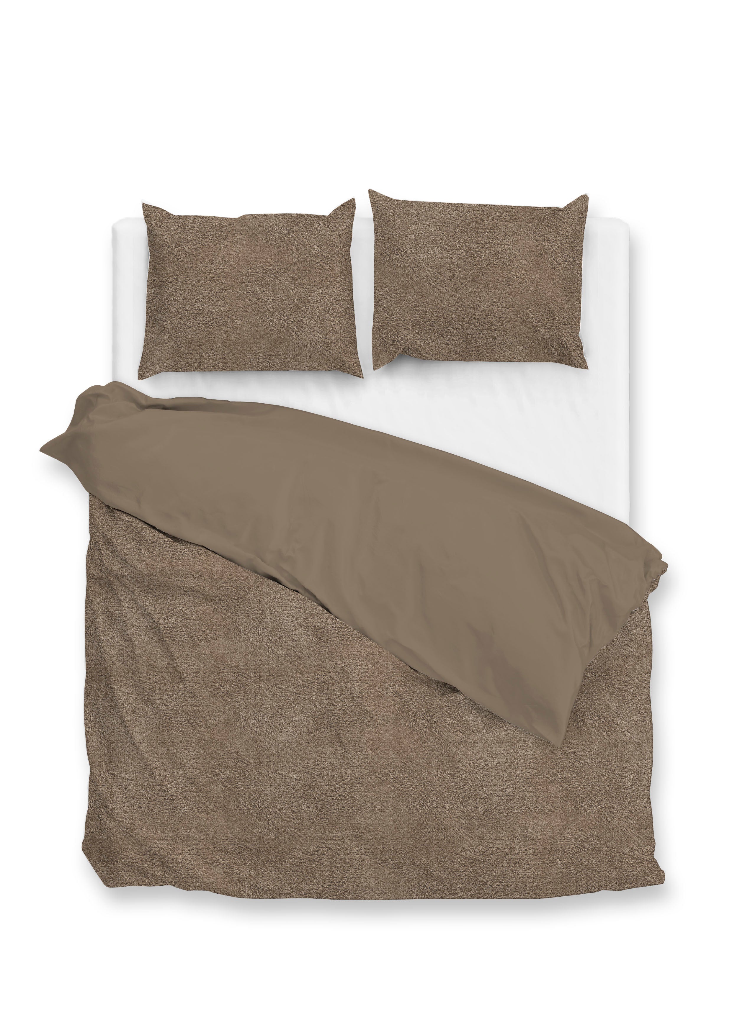 Zohome Dekbedovertrek Pile di Flanella Real Taupe - 100% Microvezel - 200x200-220 cm