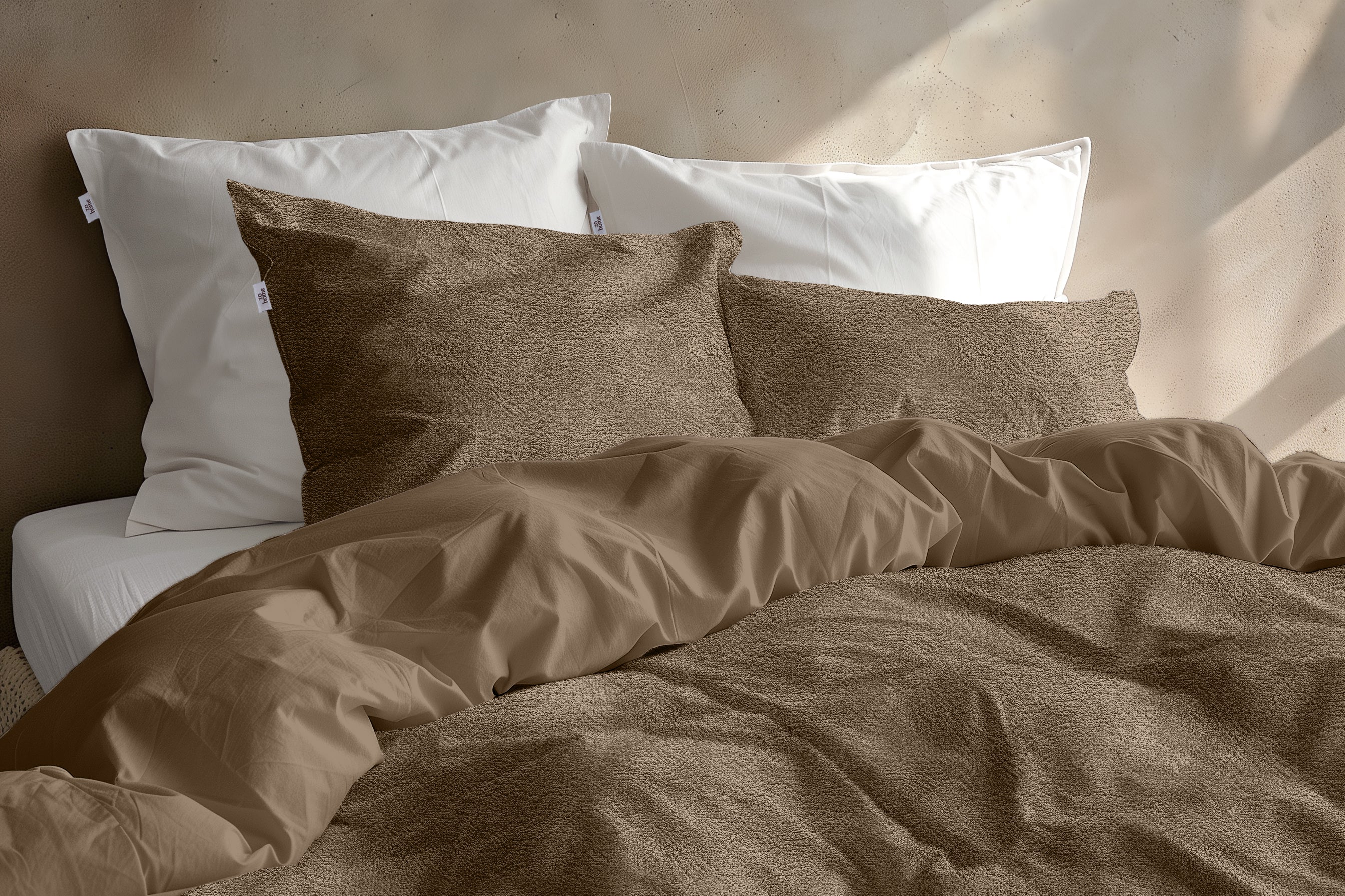 Zohome Dekbedovertrek Pile di Flanella Real Taupe - 100% Microvezel - 200x200-220 cm