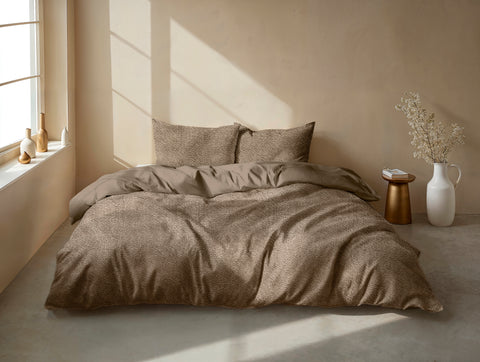 Zohome Dekbedovertrek Pile di Flanella Real Taupe - 100% Microvezel - 240x200-220 cm