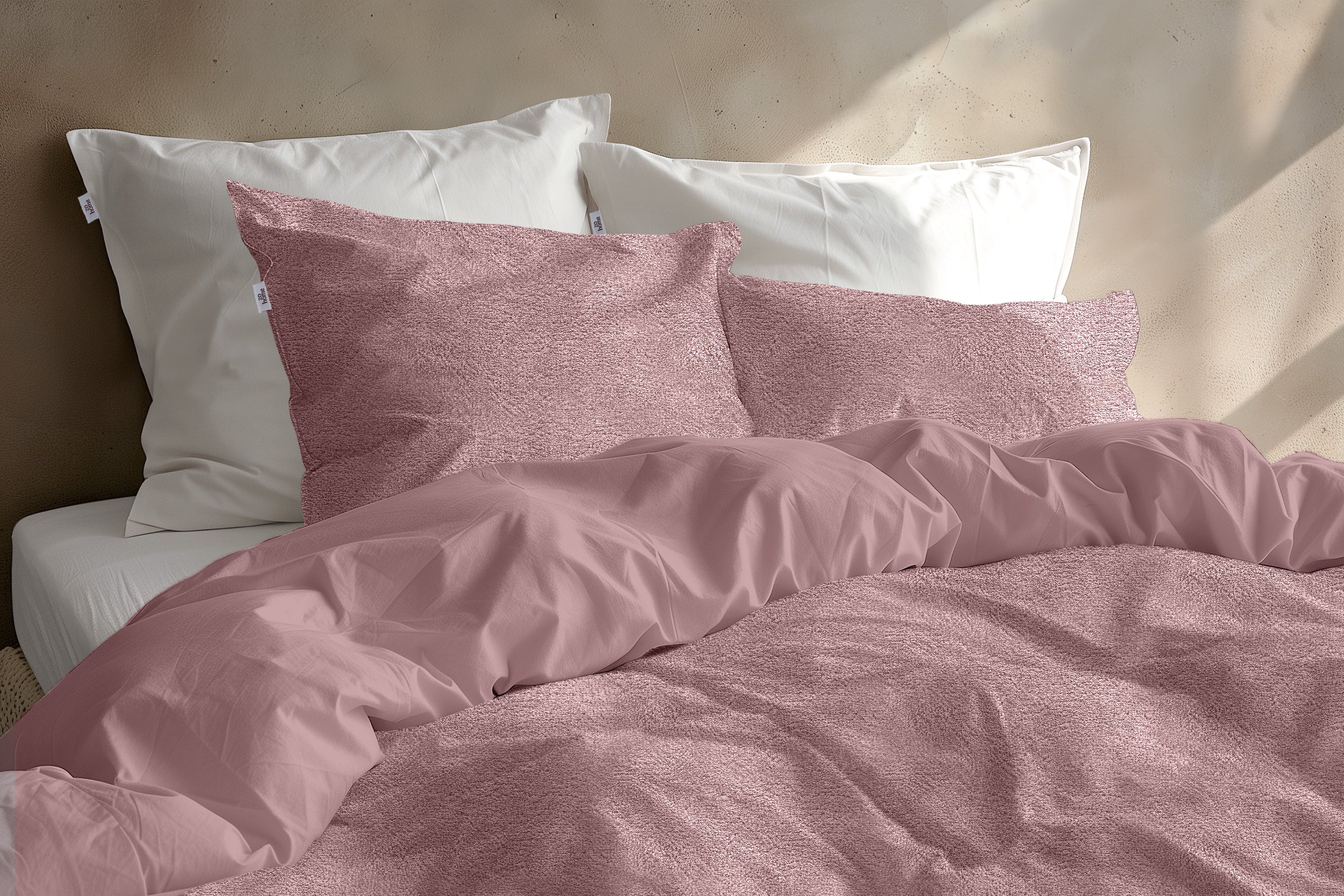 Zohome Dekbedovertrek Pile di Flanella Shady Pink - 100% Microvezel - 240x200-220 cm