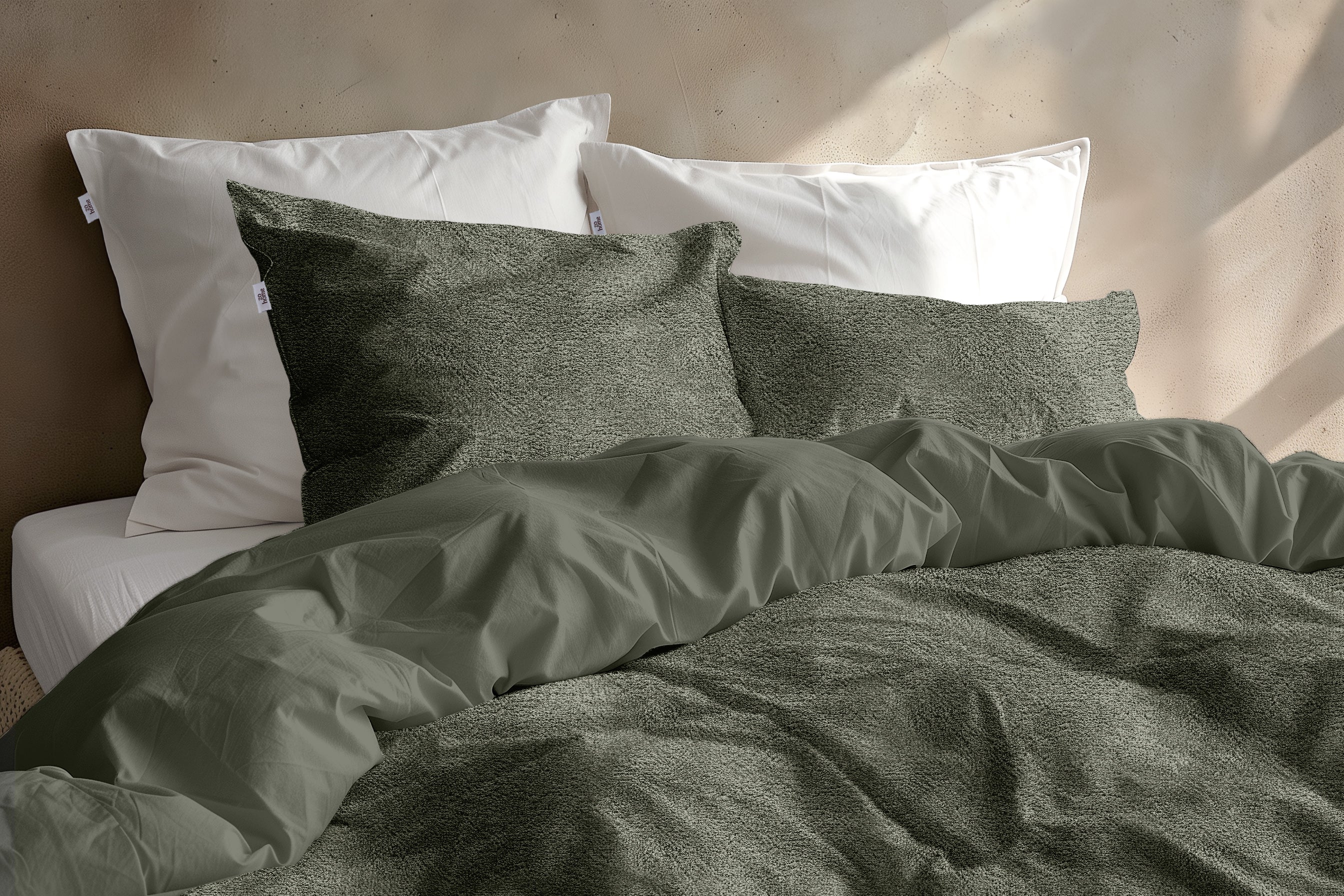 Zohome Dekbedovertrek Pile di Flanella Army Green - 100% Microvezel - 140x200 cm