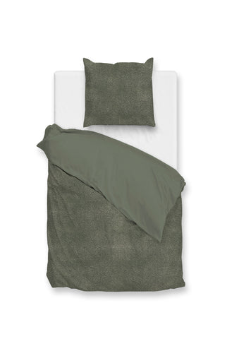 Zohome Dekbedovertrek Pile di Flanella Army Green - 100% Microvezel - 140x200 cm