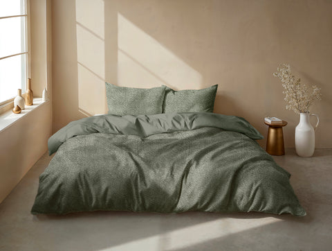 Zohome Dekbedovertrek Pile di Flanella Army Green - 100% Microvezel - 200x200-220 cm