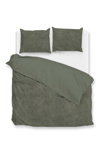 Zohome Dekbedovertrek Pile di Flanella Army Green - 100% Microvezel - 240x200-220 cm