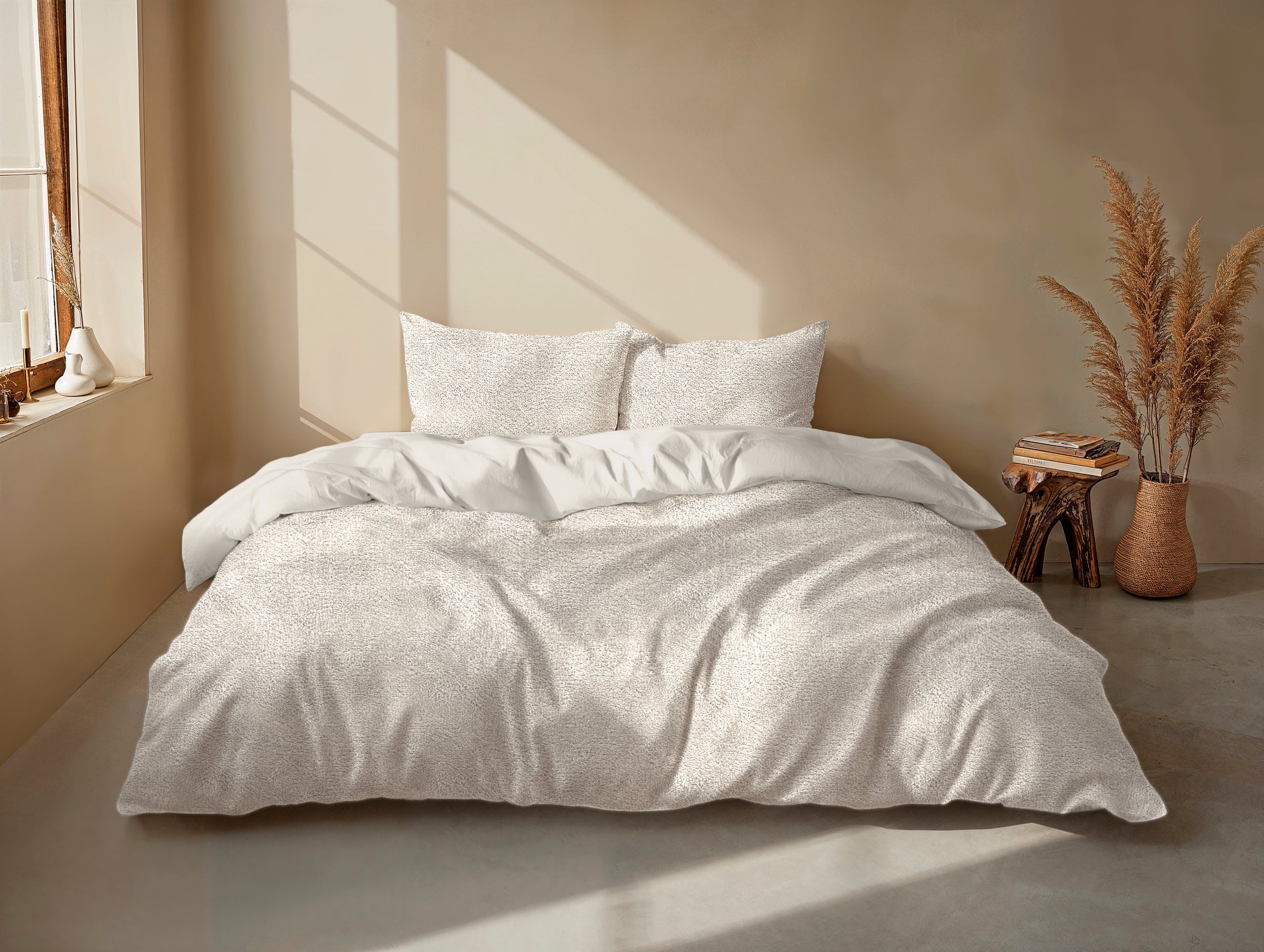Zohome Dekbedovertrek Pile di Flanella Off-White - 100% Microvezel - 140x200 cm