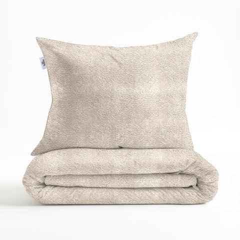 Zohome Dekbedovertrek Pile di Flanella Off-White - 100% Microvezel - 240x200-220 cm