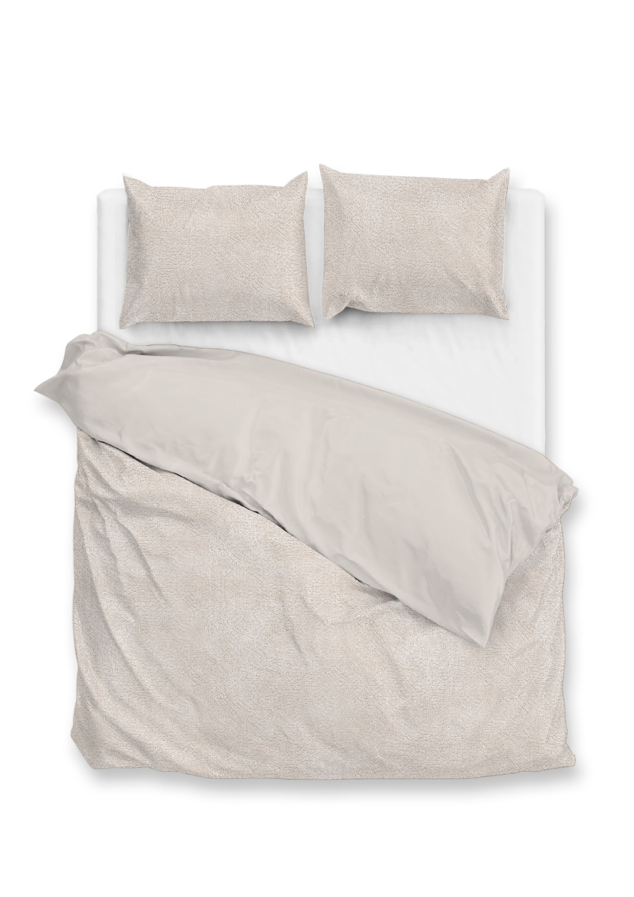 Zohome Dekbedovertrek Pile di Flanella Off-White - 100% Microvezel - 240x200-220 cm