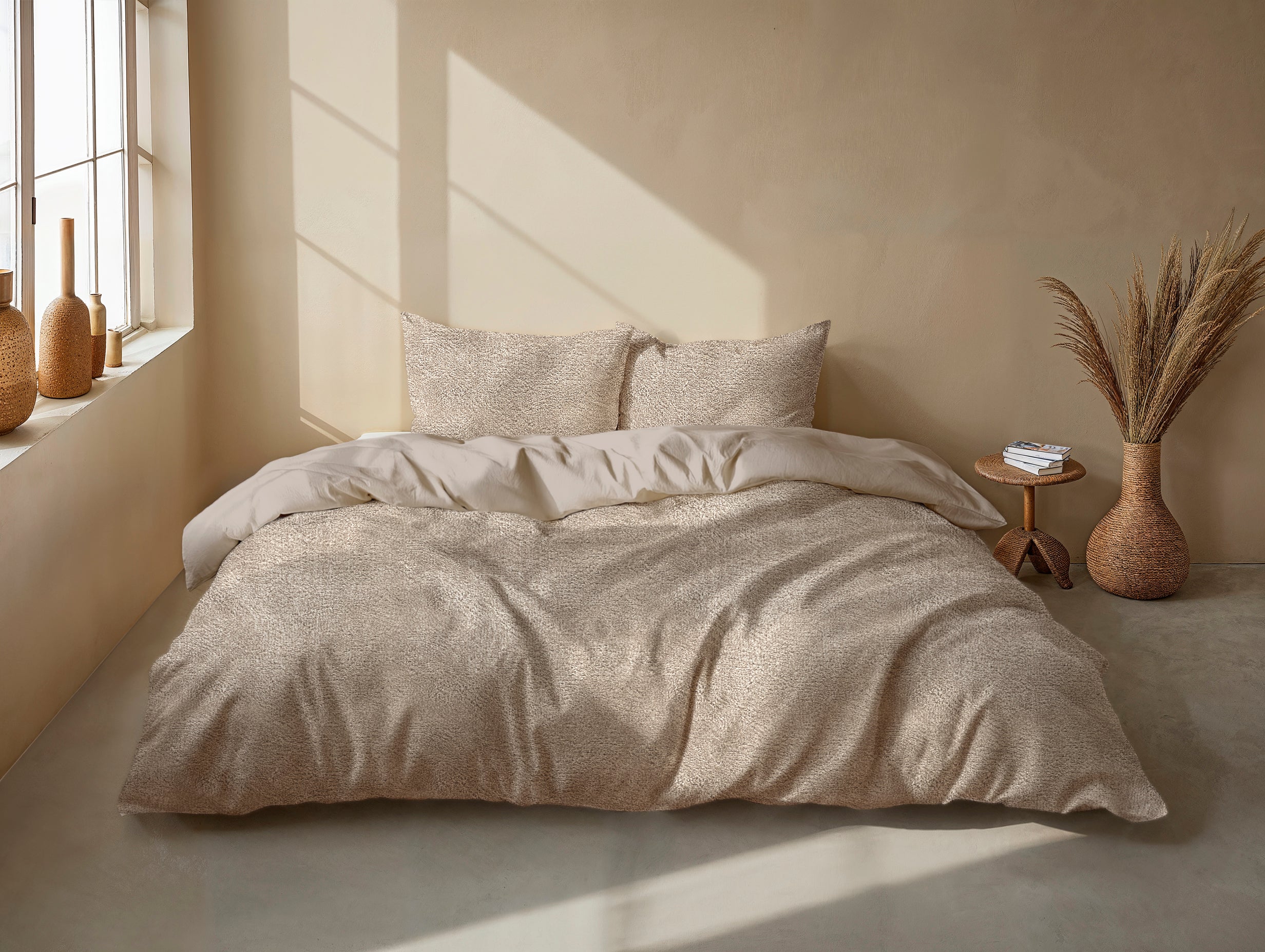 Zohome Dekbedovertrek Pile di Flanella Forest Sand - 100% Microvezel - 200x200-220 cm