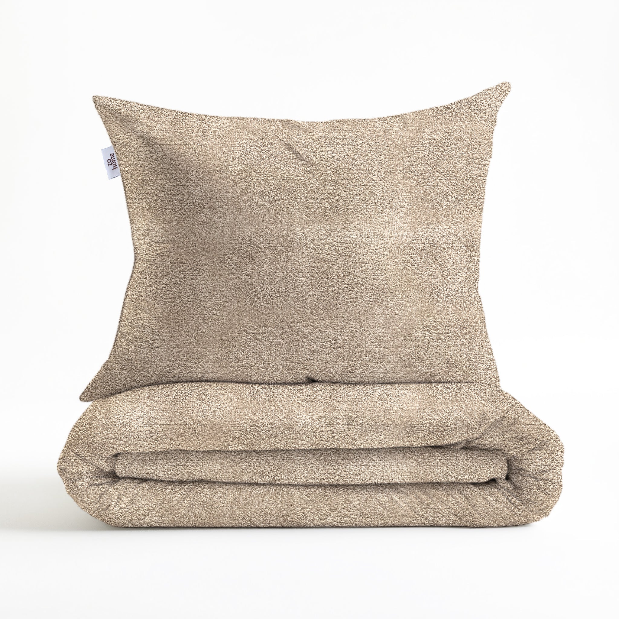 Zohome Dekbedovertrek Pile di Flanella Forest Sand - 100% Microvezel - 240x200-220 cm