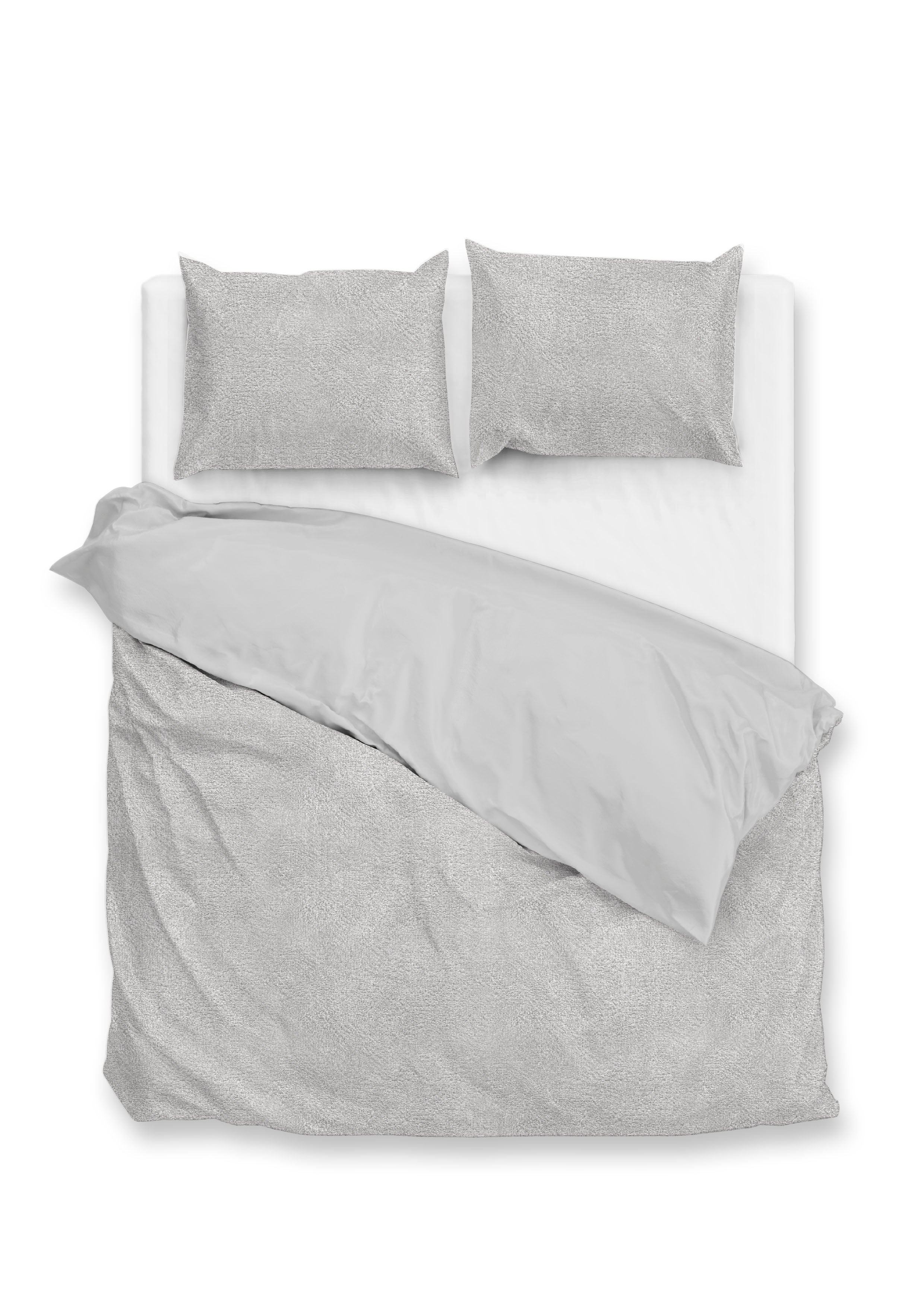 Zohome Dekbedovertrek Pile di Flanella Dove Grey - 100% Microvezel - 200x200-220 cm