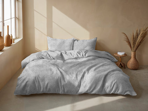 Zohome Dekbedovertrek Pile di Flanella Dove Grey - 100% Microvezel - 240x200-220 cm