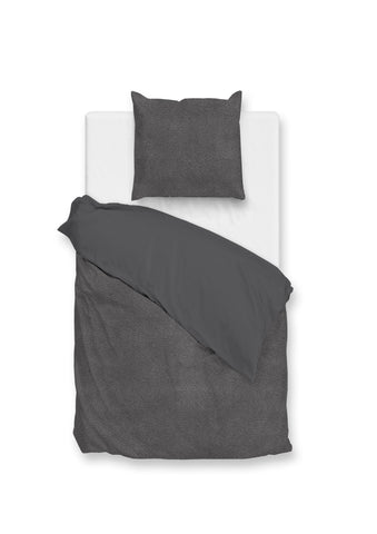 Zohome Dekbedovertrek Pile di Flanella Classic Antracite - 100% Microvezel - 140x200 cm