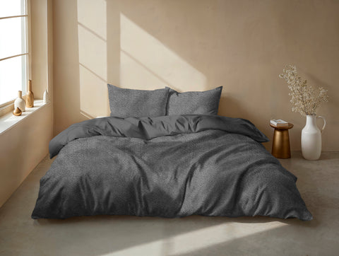 Zohome Dekbedovertrek Pile di Flanella Classic Antracite - 100% Microvezel - 200x200-220 cm