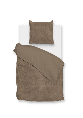 Zohome Dekbedovertrek Pile di Flanella Real Taupe - 100% Microvezel - 140x200 cm