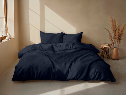Zohome Dekbedovertrek Pile di Sherpa Navy Blue - 100% Microvezel - sfeer/detail 1
