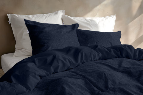 Zohome Dekbedovertrek Pile di Sherpa Navy Blue - 100% Microvezel - sfeer/detail 2