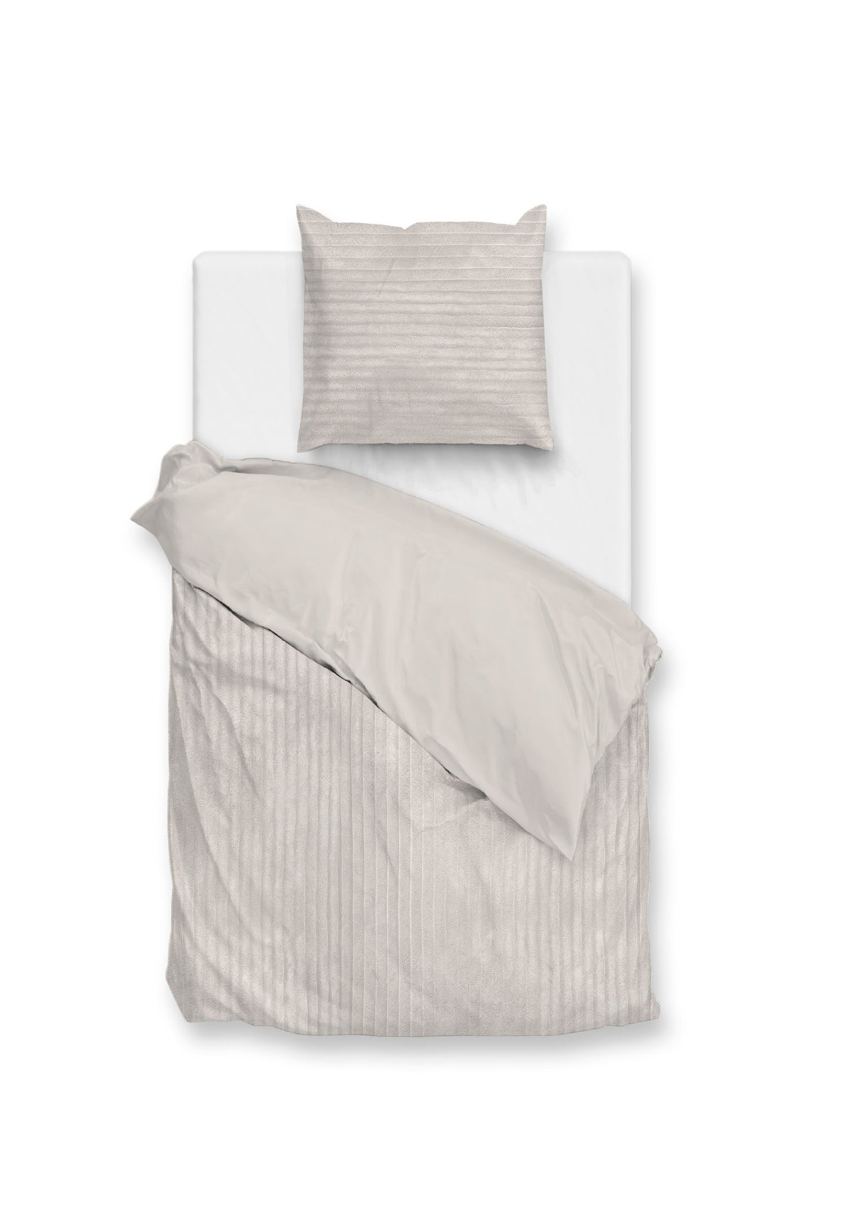 Zohome Dekbedovertrek Pile di Ribcord Off-White - 100% Microvezel - 140x200 cm