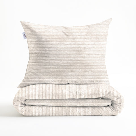 Zohome Dekbedovertrek Pile di Ribcord Off-White - 100% Microvezel - sfeer/detail 3