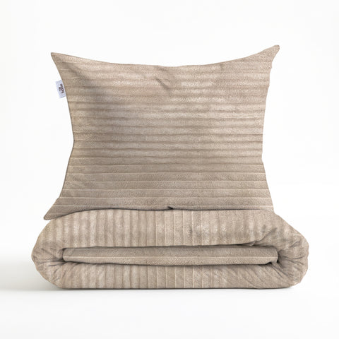 Zohome Dekbedovertrek Pile di Ribcord Forest Sand - 100% Microvezel - sfeer/detail 3