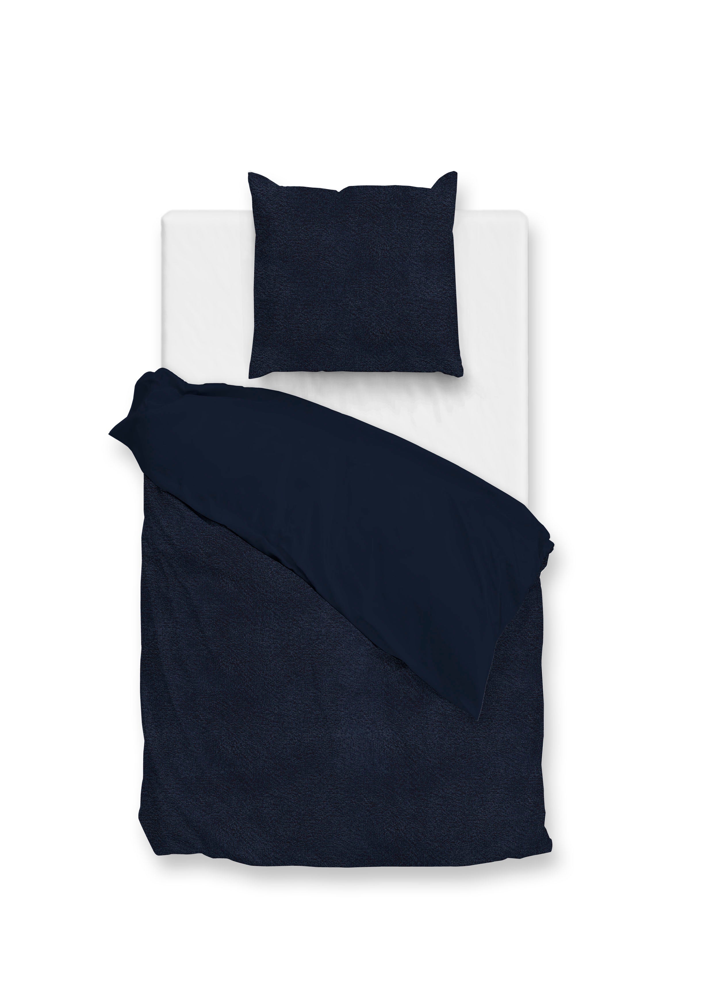 Zohome Dekbedovertrek Pile di Flanella Navy Blue - 100% Microvezel - 140x200 cm