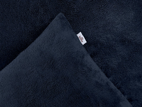 Zohome Dekbedovertrek Pile di Flanella Navy Blue - 100% Microvezel - 200x200-220 cm