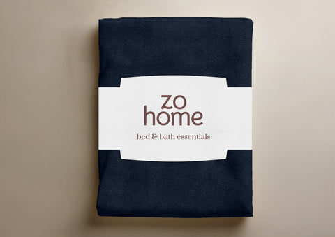 Zohome Dekbedovertrek Pile di Flanella Navy Blue - 100% Microvezel - 240x200-220 cm