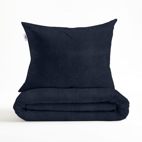 Zohome Dekbedovertrek Pile di Flanella Navy Blue - 100% Microvezel - 240x200-220 cm