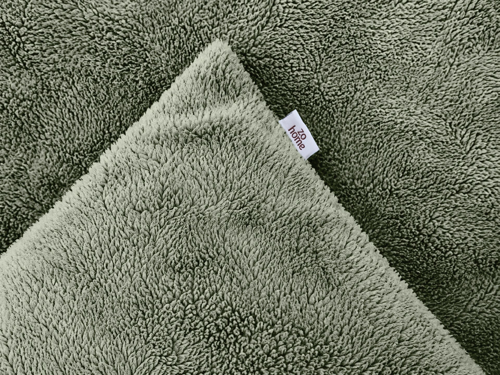 Zohome Dekbedovertrek Pile di Sherpa Army Green - 100% Microvezel - sfeer/detail 3