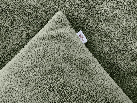 Zohome Dekbedovertrek Pile di Sherpa Army Green - 100% Microvezel - sfeer/detail 3