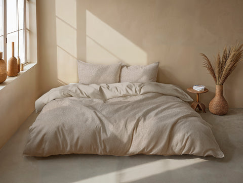 Zohome Dekbedovertrek Pile di Sherpa Forest Sand - 100% Microvezel - sfeer/detail 1