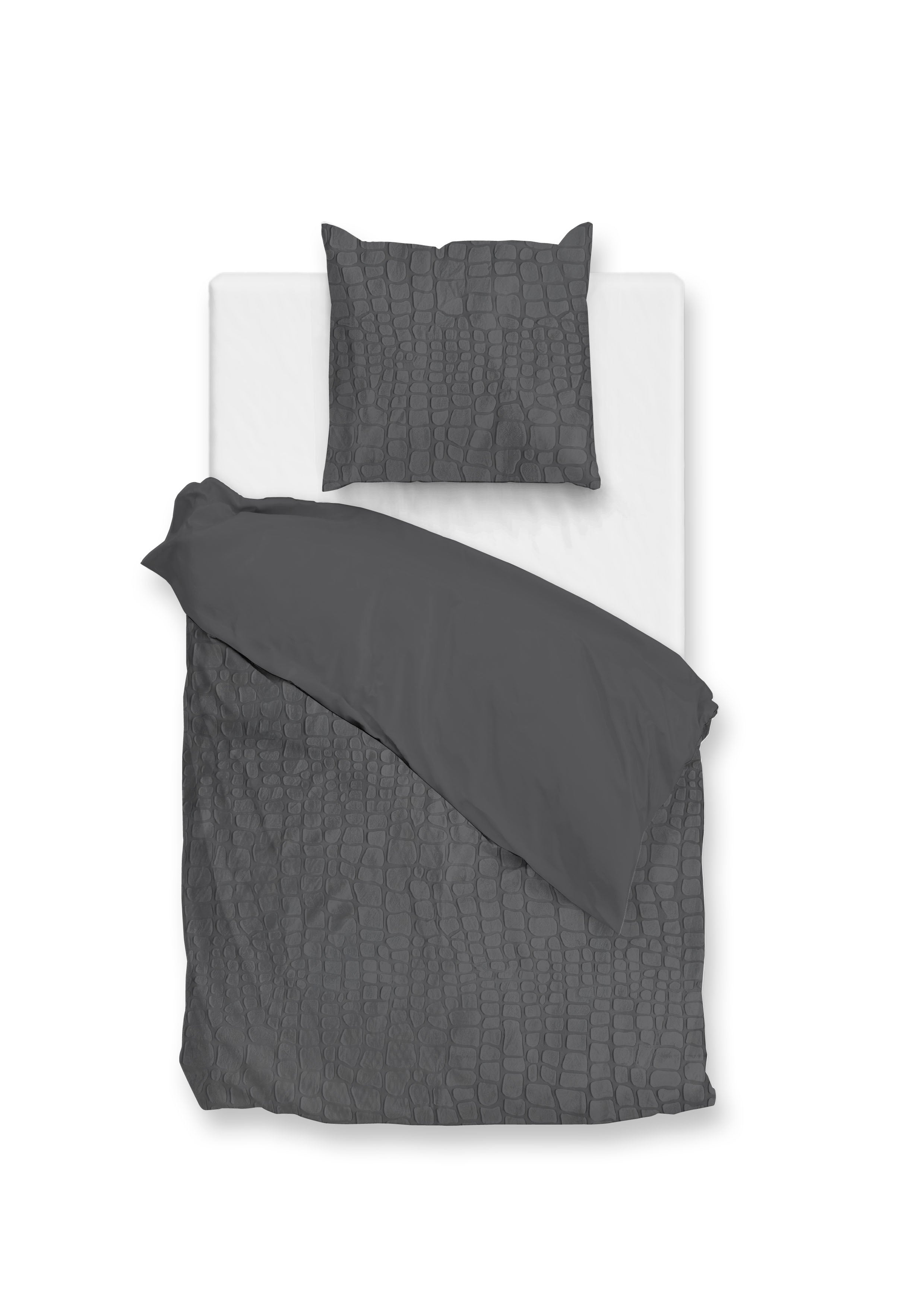Zohome Dekbedovertrek Coccodrillo Classic Antracite - 100% Microvezel - 140x200 cm