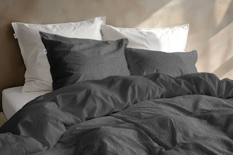 Zohome Dekbedovertrek Pile di Sherpa Classic Antracite - 100% Microvezel - sfeer/detail 2