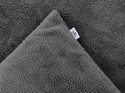 Zohome Dekbedovertrek Pile di Sherpa Classic Antracite - 100% Microvezel - sfeer/detail 3
