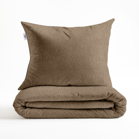 Zohome Dekbedovertrek Pile di Sherpa Real Taupe - 100% Microvezel - sfeer/detail 4