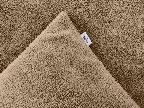 Zohome Dekbedovertrek Pile di Sherpa Real Taupe - 100% Microvezel - sfeer/detail 3