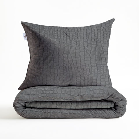 Zohome Dekbedovertrek Coccodrillo Classic Antracite - 100% Microvezel - 200x200-220 cm