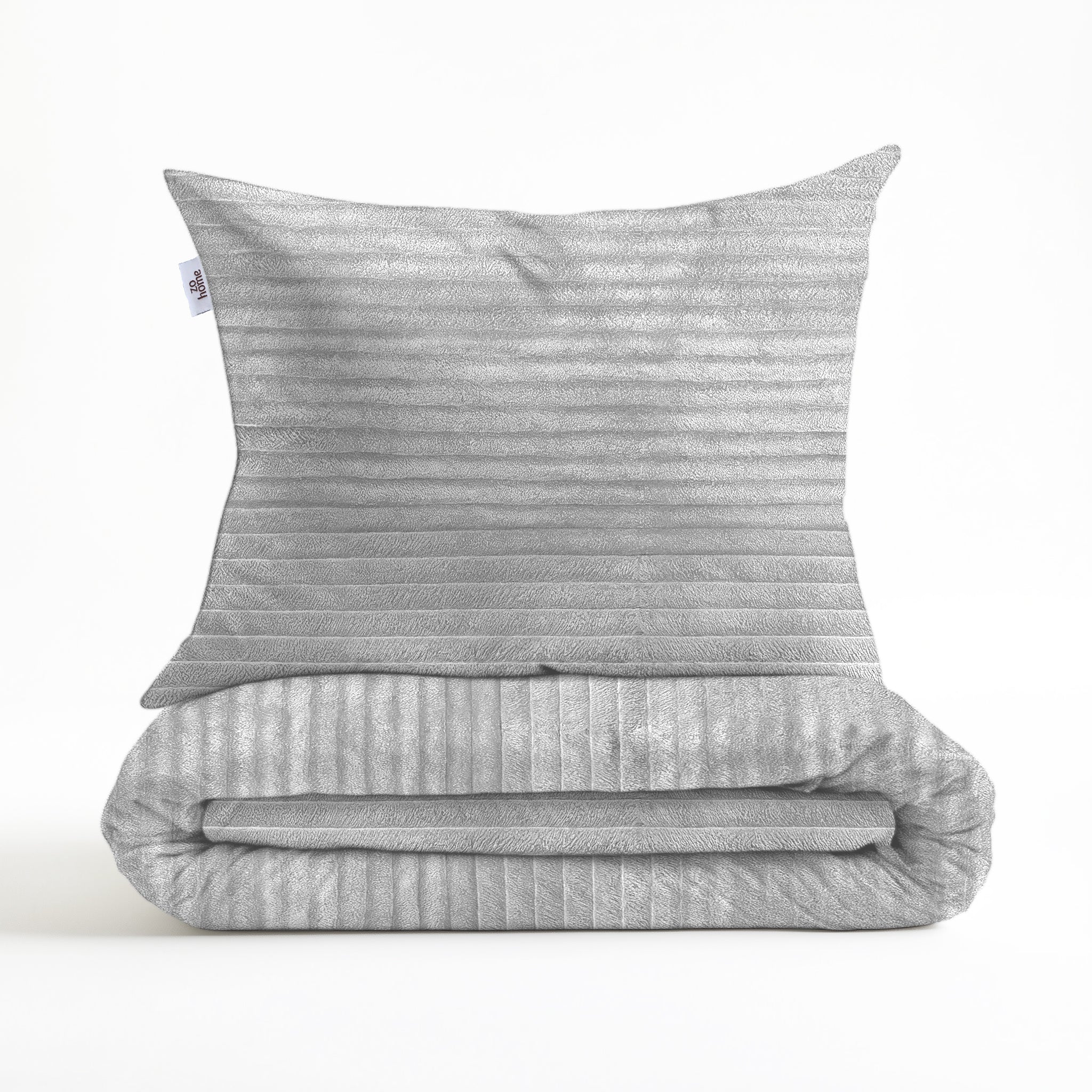Zohome Dekbedovertrek Pile di Ribcord Dove Grey - 100% Microvezel - sfeer/detail 3