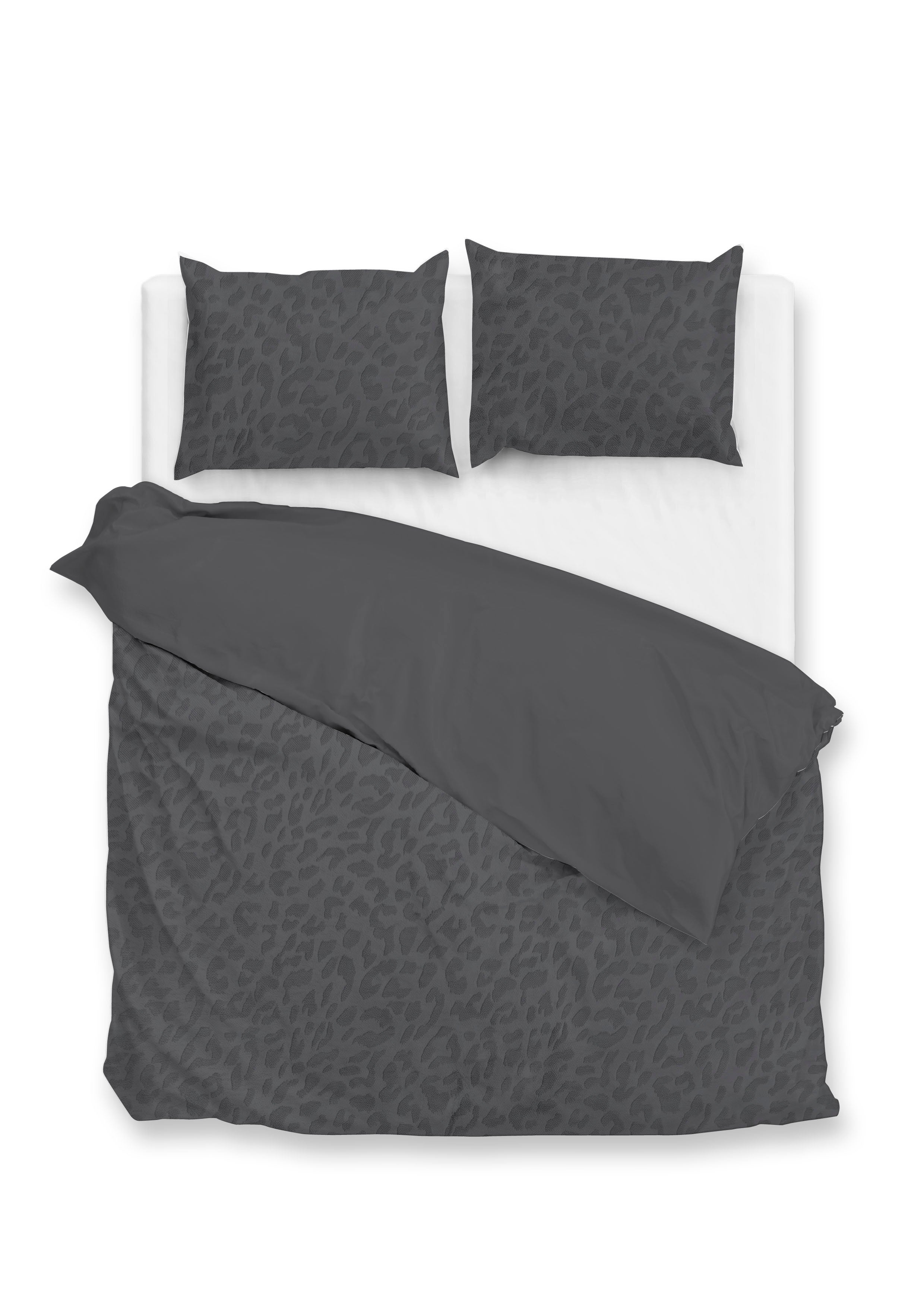 Zohome Dekbedovertrek Leopardo Classic Antracite - 100% Microvezel - 200x200-220 cm