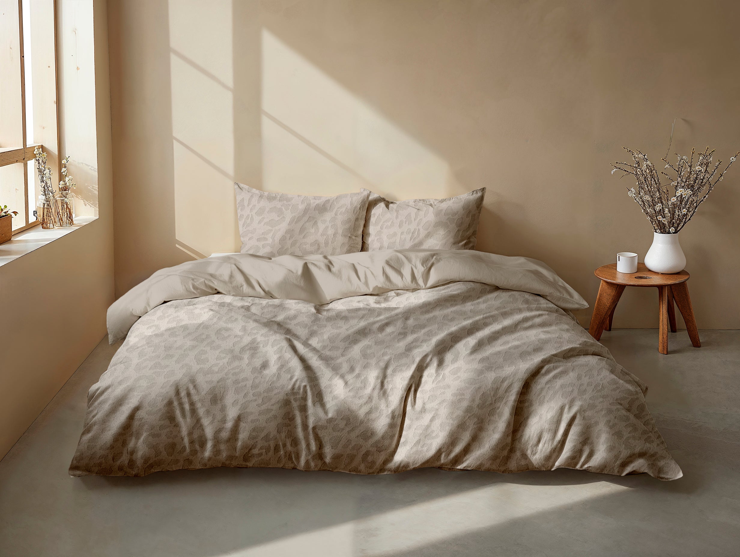 Zohome Dekbedovertrek Leopardo Forest Sand - 100% Microvezel - 240x200-220 cm