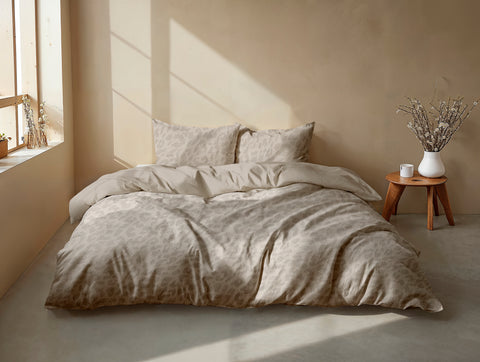 Zohome Dekbedovertrek Leopardo Forest Sand - 100% Microvezel - 240x200-220 cm